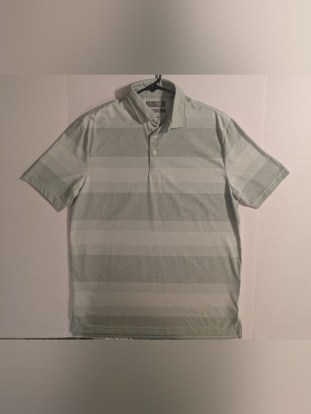 Daniel Cremieux Men’s Light Green Striped Polo Shirt- M (NWOT)